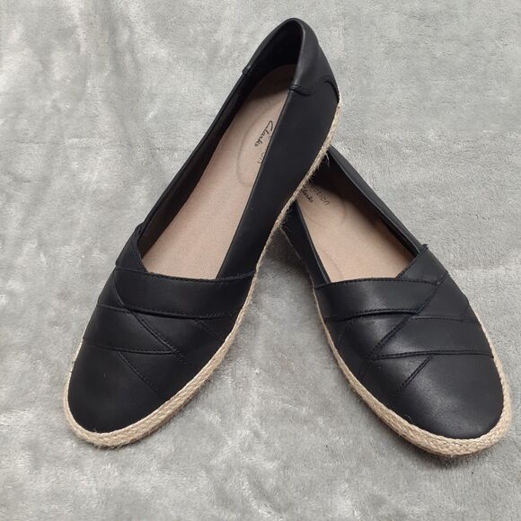 Clarks Shoes - Clarks Ultimate Comfort Collection Danelly Shine Black Leather Size 10 NWOB